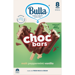Photo of Bulla Choc Bars Mint Vanilla 8pk