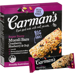 Photo of Carman's Super Berry Muesli Bars Cranberry, Blueberry & Goji 270gm
