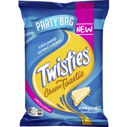 Photo of Twisties Flavoured Snacks Cheese Toastie Limited Edition Party Bag 250g 250g