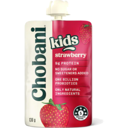 Photo of Chobani Yoghurt Kids Pouch Strawberry No Added Sugar 130g