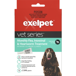 Photo of Exelpet Exelpet Vet Series Monthly Flea, Intestinal & Heartworm Treatment For Dogs 10-25kg