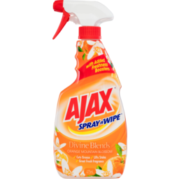 Photo of Ajax Spray N' Wipe Divine Blends Multi-Purpose Kitchen & Bathroom Cleaner Trigger Spray Orange Mountain Blossom 475ml