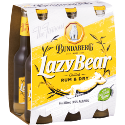 Photo of Bundaberg Lazy Bear Rum & Dry With Natural Lime 6 Pack 330ml (Promo Pack) 6.0x330ml