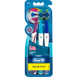Photo of Oral B 5 Way Clean Medium Toothbrush 3 Pack