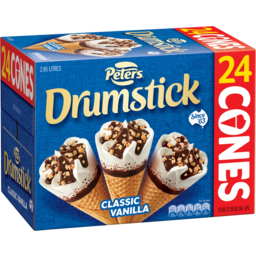 Photo of Peters Drumstick Classic Vanilla Ice Creams 24 Pack 2.85l