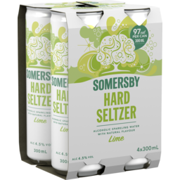 Photo of Somersby Hard Seltzer Lime 4.5% 4 X 300 Ml Can 4.0x300ml