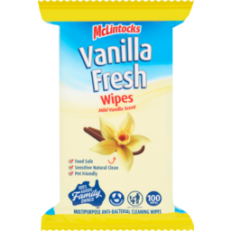 Photo of Mclintocks Vanilla Fresh Multipurpose Antibacterial Cleaning Wipes 100 Pack