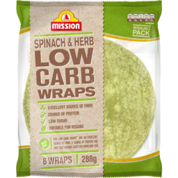 Photo of Mission Low Carb Wraps Spinach & Herb m