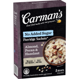 Photo of Carman's Almond, Pecan & Hazelnut Gourmet Porridge Sachets 320gm