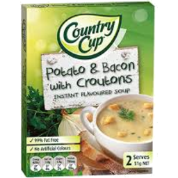 Photo of Country Cup Croutons Creamy Potato & Bacon Flavoured Soup 51g 2 Serves