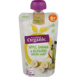 Photo of Macro Organic Baby Food Apple, Banana & Blueberry Bircher Muesli 6 + Months