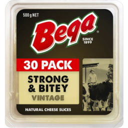 Photo of Bega Strong & Bitey Vintage Natural Cheese Slices 500g