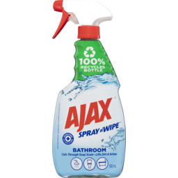 Photo of Ajax Spray N Wipe Bathroom Antibacterial Disinfectant Cleaner Trigger Spray Recycled Bottle