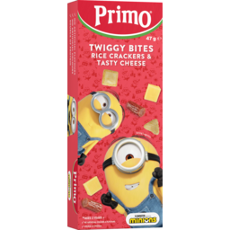 Photo of Primo Twiggy Bites Rice Crackers & Tasty Cheese Trios 47g