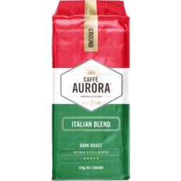 Photo of Caffe Aurora Italian Blend Dark Roast Intense & Full Bodied Ground Coffee