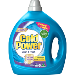 Photo of Cold Power Advanced Clean, Clean & Fresh, Washing Liquid Laundry Detergent, 3.6 Litres 3.6l