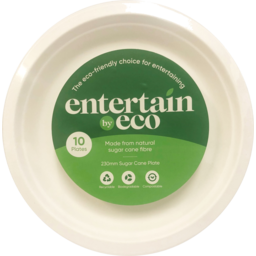 Photo of Entertain By Eco Sugar Cane Plate 230mm 10 Pack