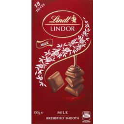 Photo of Lindt Lindor Milk 18 Individual Pieces Chocolate Block 100g