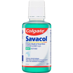 Photo of Colgate Savacol Antiseptic Mouth & Throat Rinse Mouthwash Mint 300ml