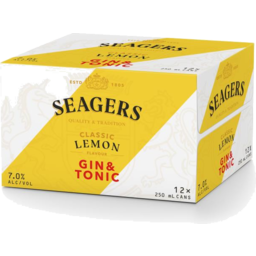 Photo of Seagers Lemon G&T 12x250c