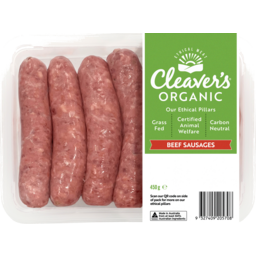 Photo of Cleavers Organic Paleo Beef Sausages 450gm