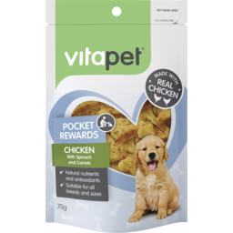 Photo of Vitapet Pocket Rewards Chicken With Spinach And Carrots 70g