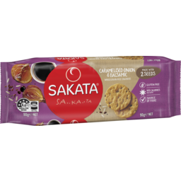 Photo of Sakata Caramelised Onion & Balsamic Wholegrain Rice Crackers 90g 90g