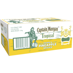 Photo of Captain Morgan Tropical Pineapple & Mango Can 330ml 24 Pack