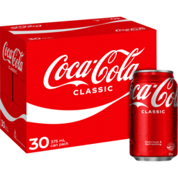 Photo of Coca-Cola Classic Soft Drink Multipack Cans 30 X 375ml 30.0x375ml