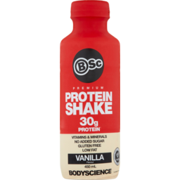 Photo of Bsc Body Science Vanilla Premium Protein Shake Gluten Free 450ml