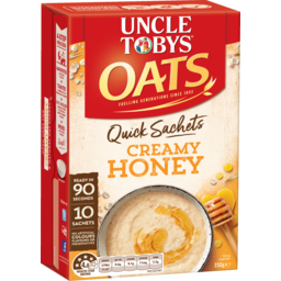 Photo of Uncle Toby's Quick Oats Sachets Creamy Honey 10pk