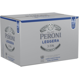 Photo of Peroni Leggera 3.5% Bottle 330ml 24 Pack
