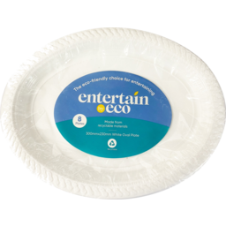 Photo of Entertain By Eco White Plastic Plate Oval 8 Pack