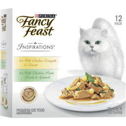 Photo of Fancy Feast Adult Inspirations Chicken Courgette & Tomato And Chicken Pasta Pearls & Spinach Wet Cat Food 12 X 70g 12.0x70g