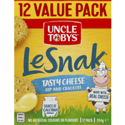 Photo of Uncle Tobys Le Snak Tasty Cheese Dip And Crackers 12 Pack 264g