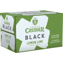 Photo of Vodka Cruiser Black Lemon Lime 6.5% 275ml 24 Pack