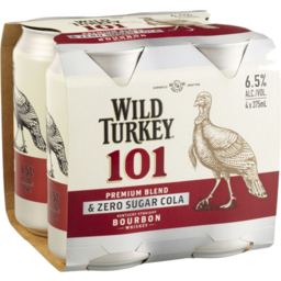 Photo of Wild Turkey 101 & Cola Zero Sugar 6.5% Can
