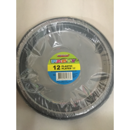 Photo of Plastic Plates 7in 12pk Silver