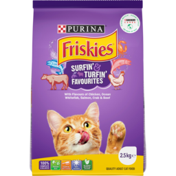 Photo of Purina Friskies Surfin & Turfin Favourites Dry Cat Food 2.5kg