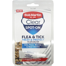Photo of Bob Martin Clear Spot On Flea & Tick Treatment For Cats Over 4kg Single Pack