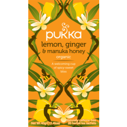 Photo of Pukka Lemon Ginger & Manuka Honey Spicy Sweet Organic Bliss Tea Bags