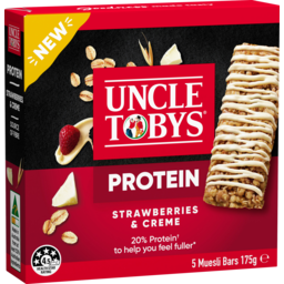 Photo of Uncle Tobys Protein Strawberries & Creme Muesli Bars 5 Pack