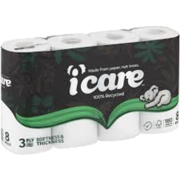 Photo of Icare Toilet Roll 100% Recycled 8pk