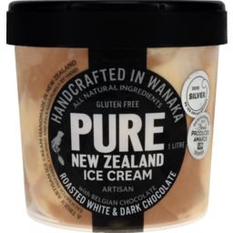 Photo of Pure NZ Ice Cream Gluten Free Roast White Chocolate & Dark Chocolate 1L