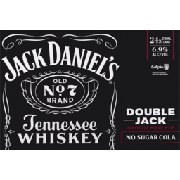 Photo of Jack Daniel's Double Jack & No Sugar Cola 24 Pack (6x4pk)