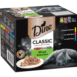 Photo of Dine Classic Collection In Gravy & In Jelly Mixed Selection Cat Food