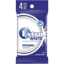 Photo of Wrigleys Extra White Peppermint Sugarfree Gum 4x10 Piece Packs