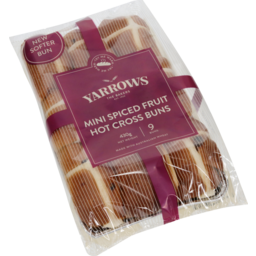 Photo of Yarrows Hot Cross Buns Mini Spiced Fruit 9 Pack