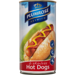 Photo of Plumrose 6 Skinless Hot Dogs 560g