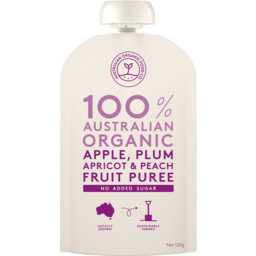 Photo of Australian Organic Food Co Apple, Plum, Apricot & Peach Fruit Puree 120g